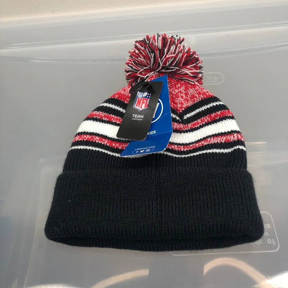 Houston Texans Hat Boys One Size Black Winter Cap‎ Football Youth '47 Brand New